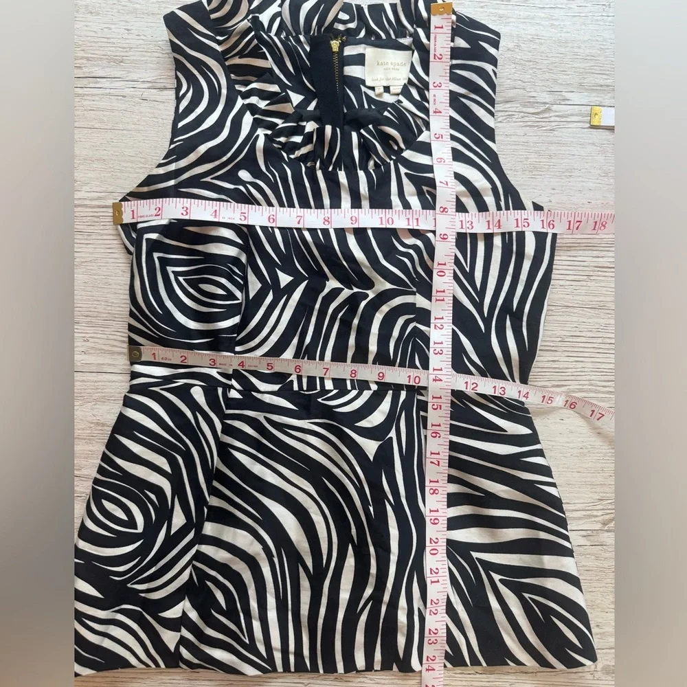 Kate Spade Look For the Silver Lining Zebra Peplum Sleeveless Top 2